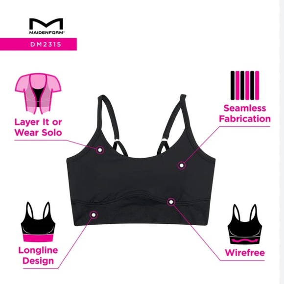 MAIDENFORM womens seamless crop tank pullover wirefree bra DM2315  NWT - Picture 8 of 8